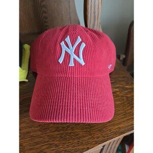 NWT New York Yankees MLB Licensed Dark Red `47 Brand Clean Up Ball Hat Cap